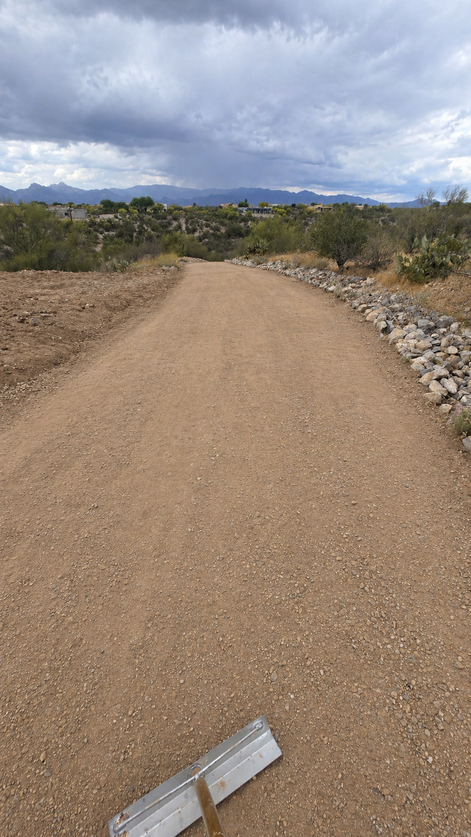 Finished dirt driveway grading
